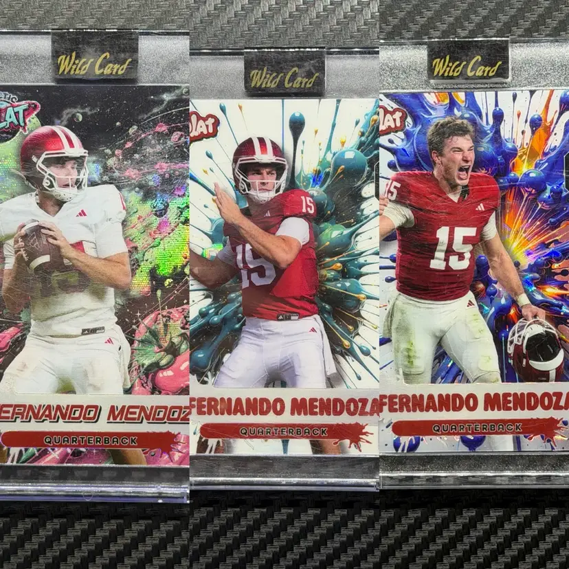 Fernando Mendoza Wild Card 3 Card Lot Las Vegas Raiders - Midwestboxbreaks.net
