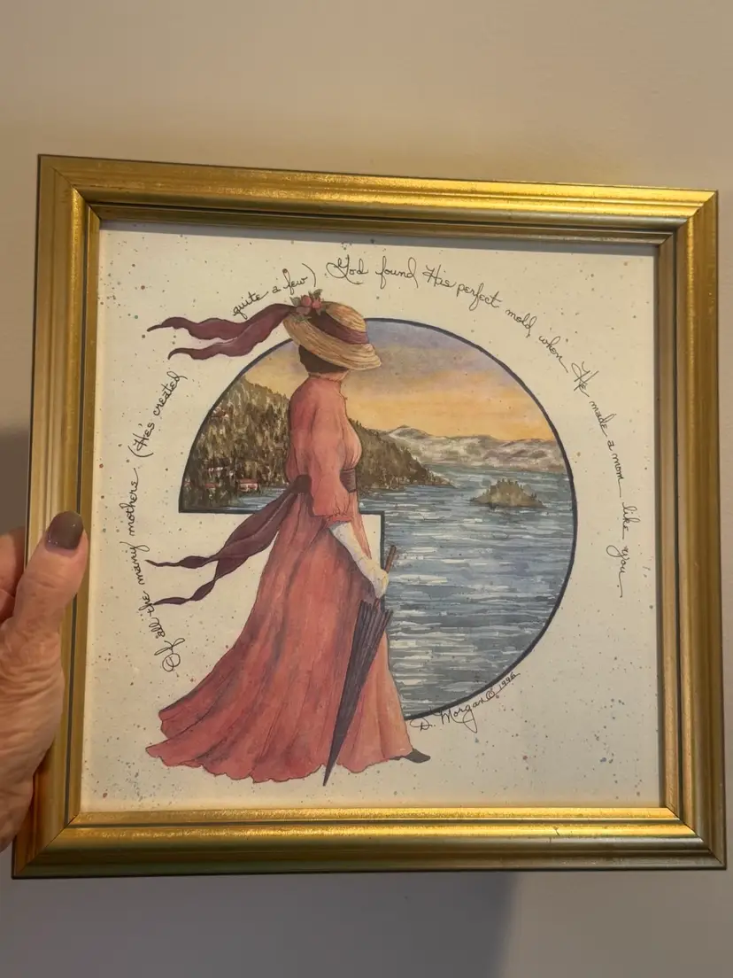 Vintage 1996 D Morgan Framed Print ‘A Mom Like You’ 11.5” X 11.5”