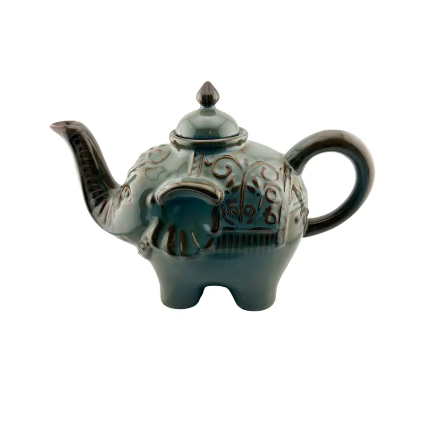 Pier I Elephant Teapot 6.75” Tall x 9” Long x 4” Deep
