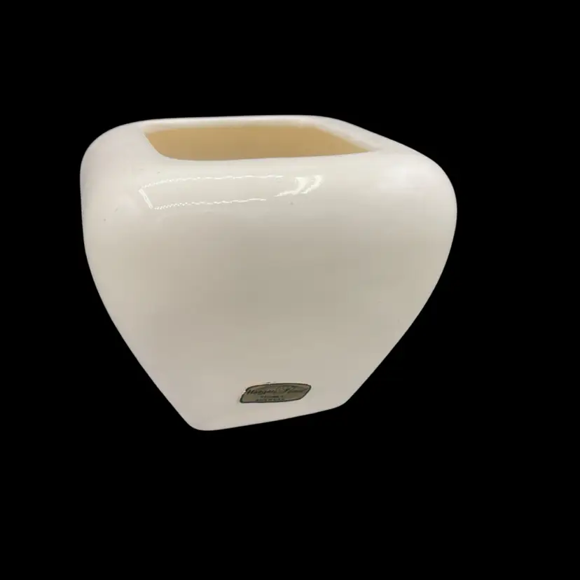 Vintage Planter - Haeger White Curves Rim Square