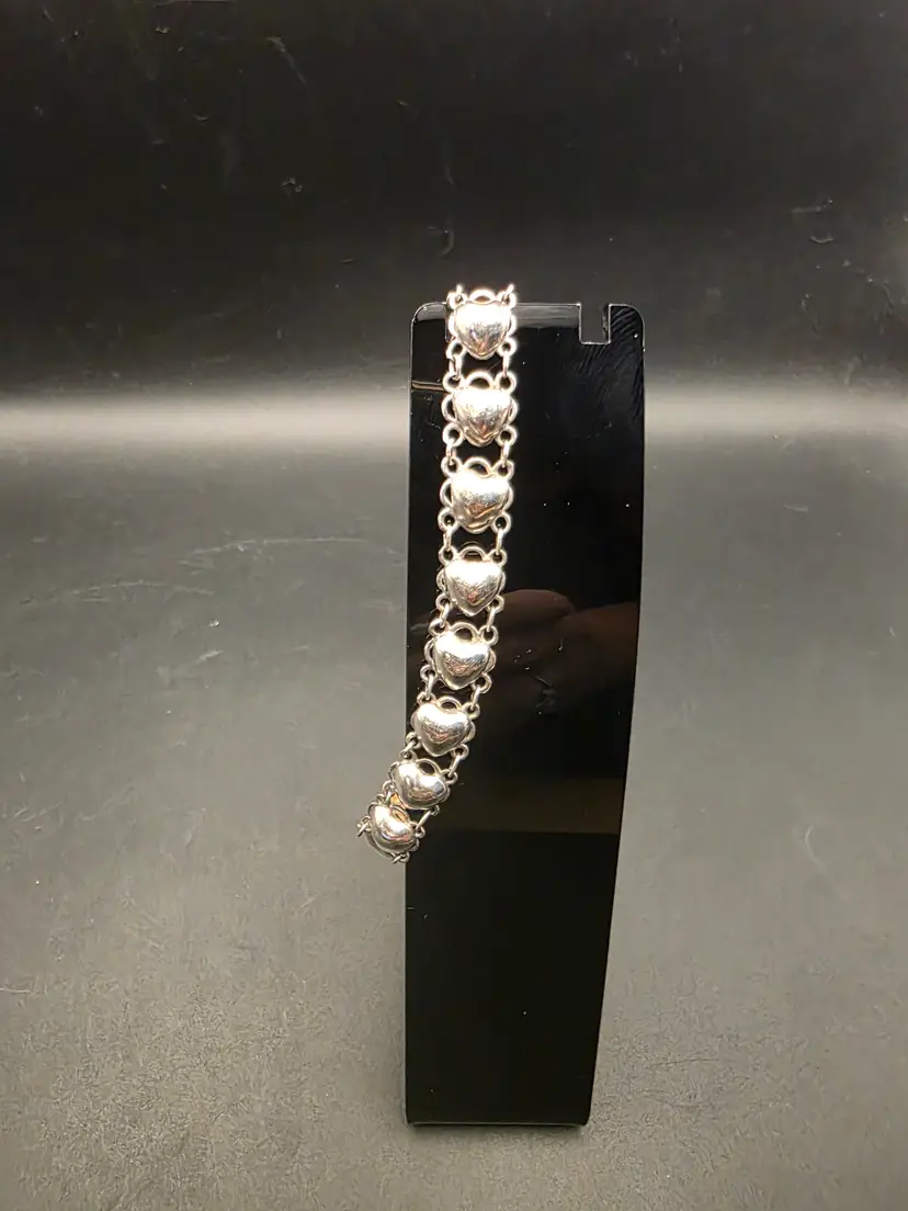 925 Silver Hollow Heart Bracelet