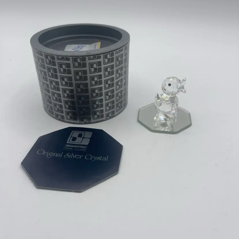 Swarovski Silver Crystal Baby Duck figurine NR 040 000 - 1.5" w/Box & COA