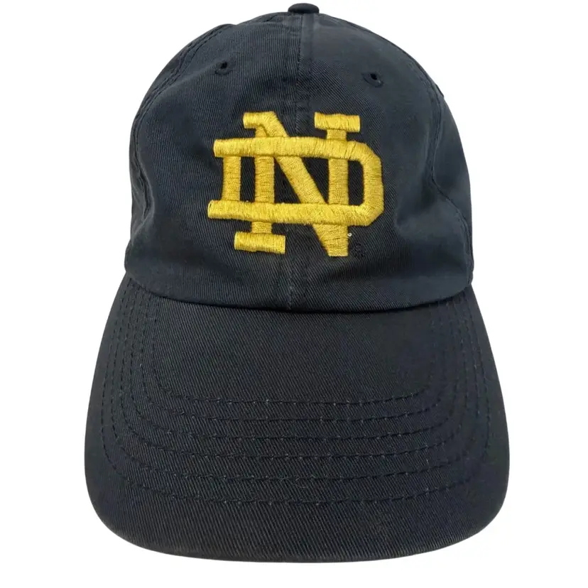 Norte Dame Fighting Irish Navy Blue Gold Font Adjustable Hat by Top of The World