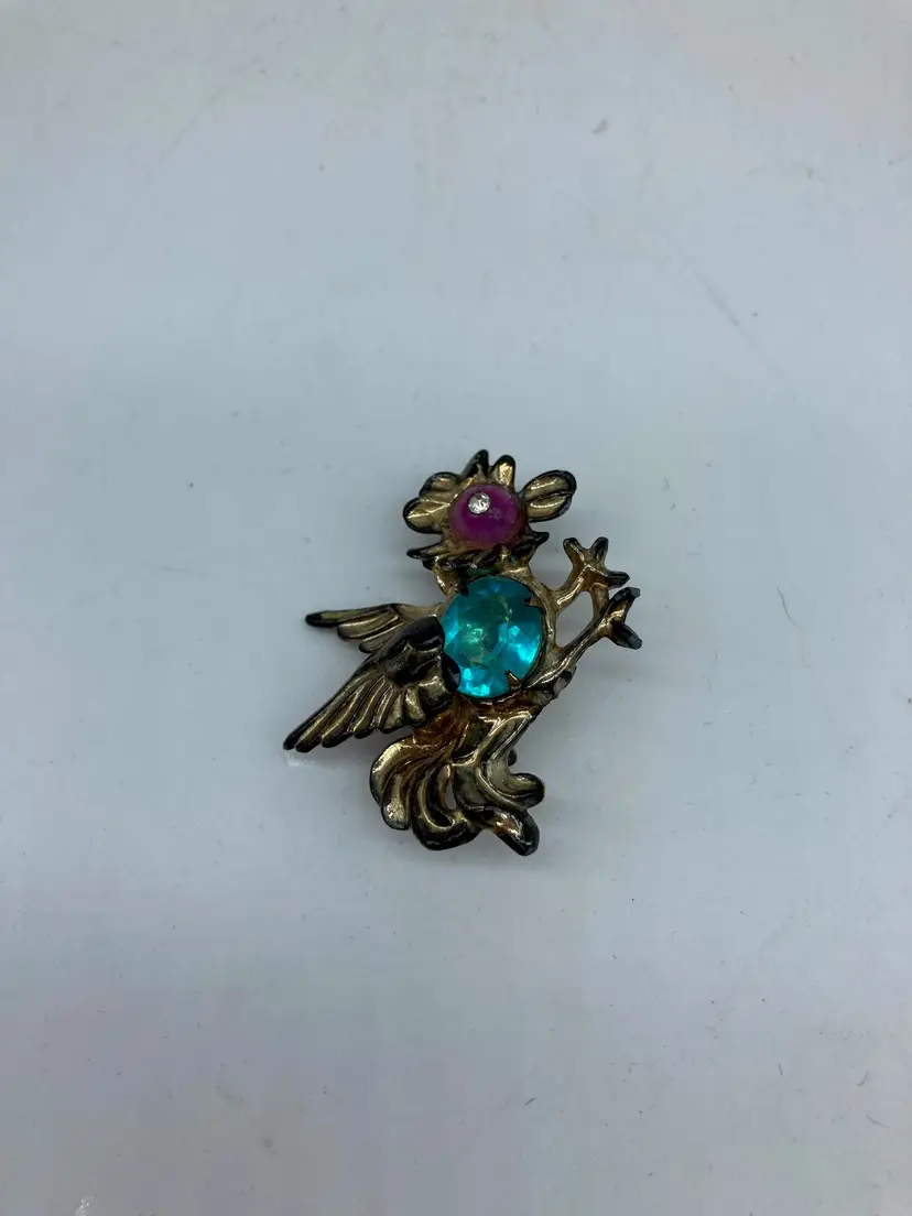 Wild Style Chicken Brooch with Rhinestones