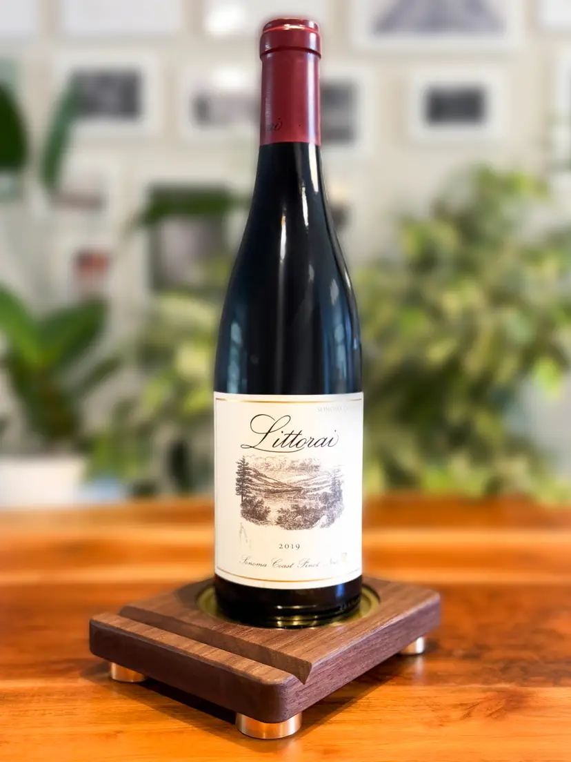 Handmade Wine Bottle Stand | Luxury Wine Display Holder with Brass & Metal Feet