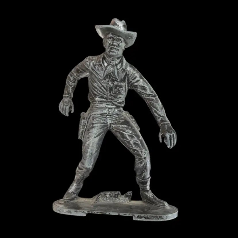 Vintage Western 1960’s Bat Masterson Die Cast Metal Toy Cowboy Figurine Lone Star England 2.5”