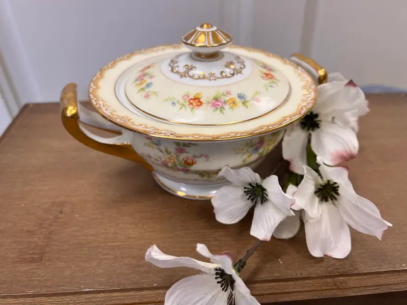 Vintage Floral Sugar Bowl