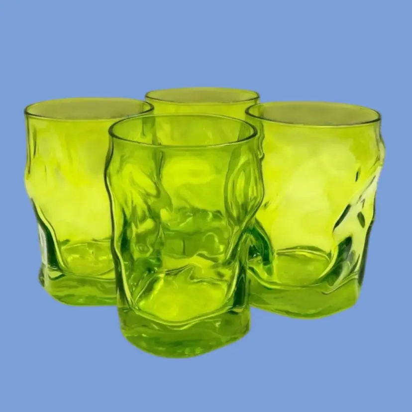 #102- Bormioli Cocktail Glass Beverage 4pc Rocks Set “ Sorgente” By Bormioli Rocco Italy Juice  Whiskey Barware Cocktail Entertaining Easter Springtime