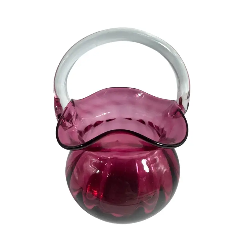 Handblown Mini Cranberry Basket