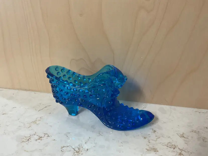 MCM Fenton vintage “Cat Head” slipper shoe in Colonial Blue Hobnail