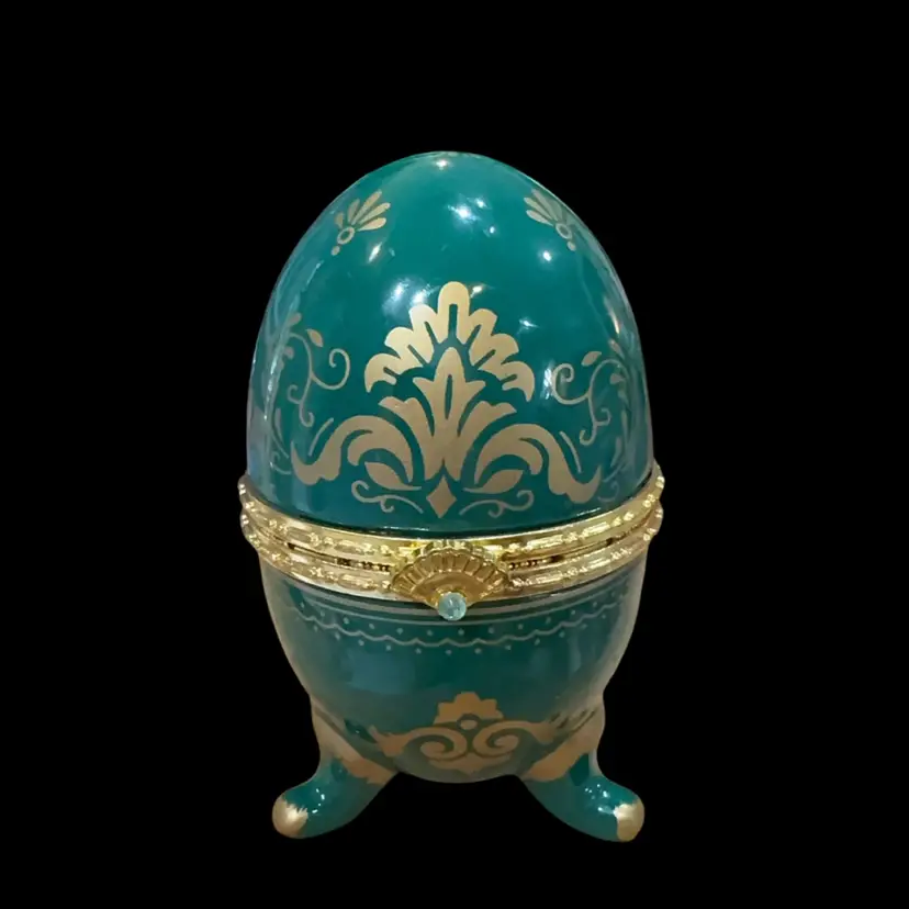 3.5" Emerald Green Porcelain Egg Clock