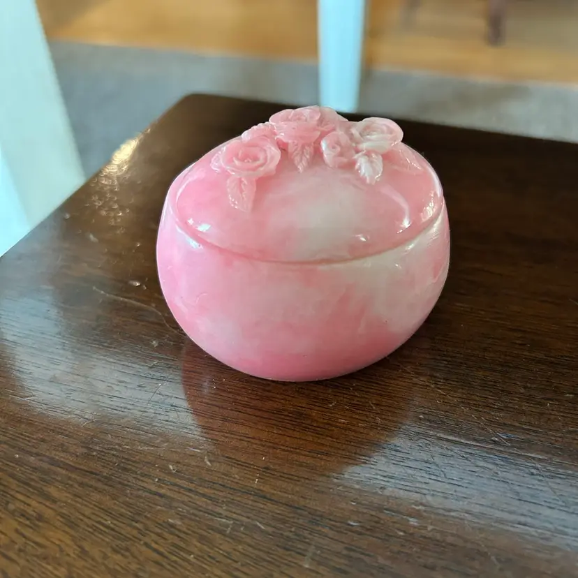 Pink Trinket With Flowers