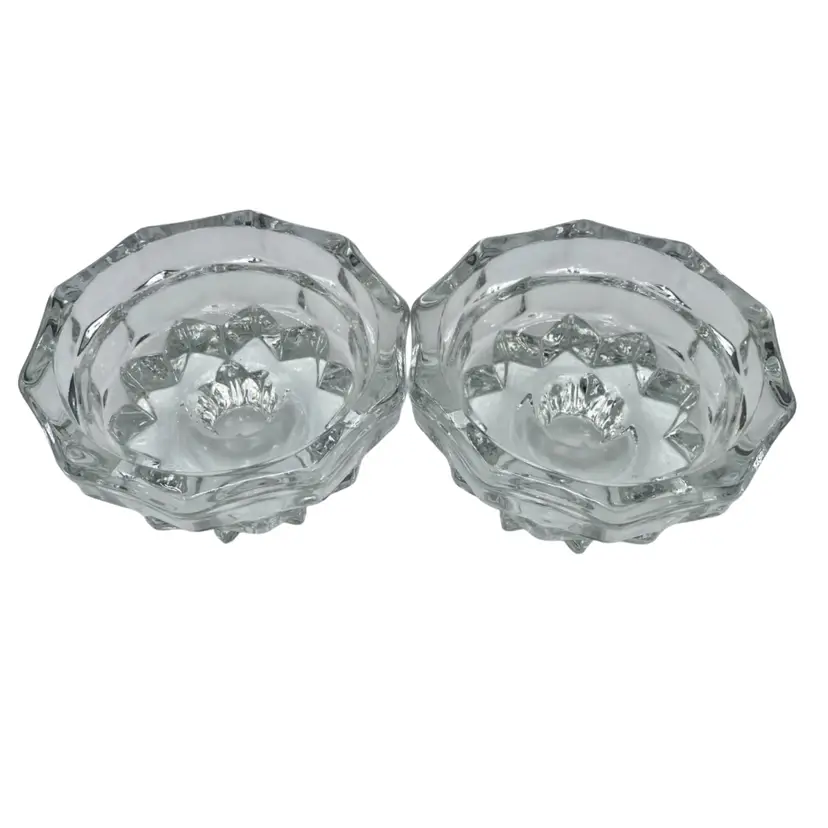 Pair - Vintage Colony (Indiana Glass) "Whitehall Clear" Candlestick Holders