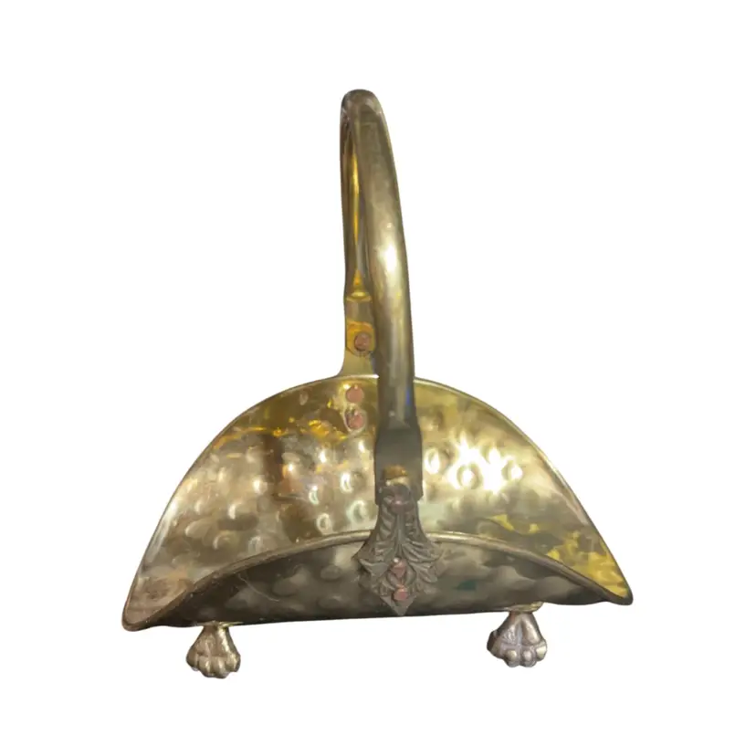 Tiny Brass Hammered Log Holder