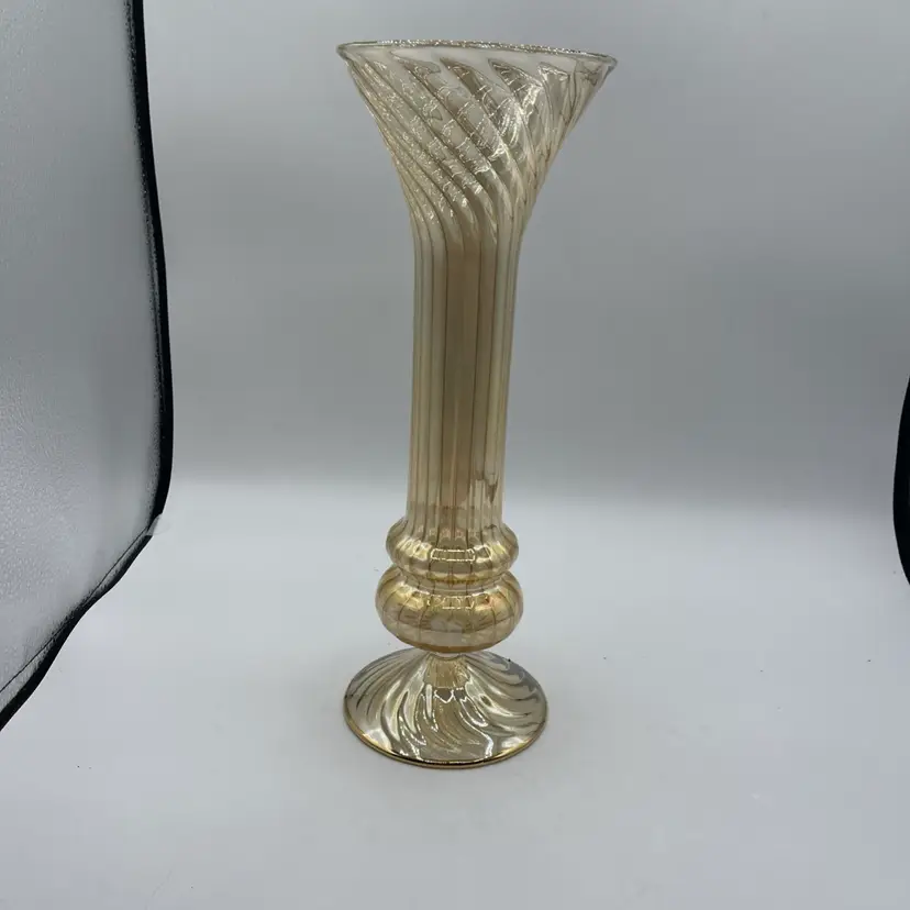 Art Glass Vase Iridescent 13.25 Inches