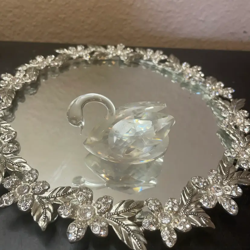 Etched Swarovski 2.5” Crystal Swan Figurine