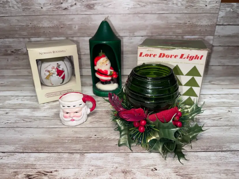 Love Dove Fairy Light Lamp Green Goblet Candle ~ Christmas Holiday Lot of Decorations