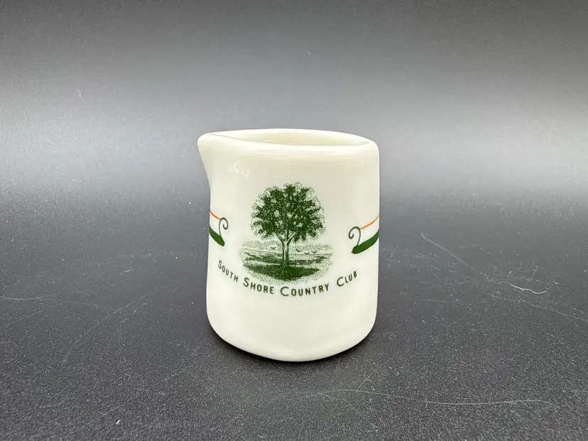 Vtg Restaurant Ware 2" Individual Creamer South Shore Country Club 2 Available Thick Ceramic