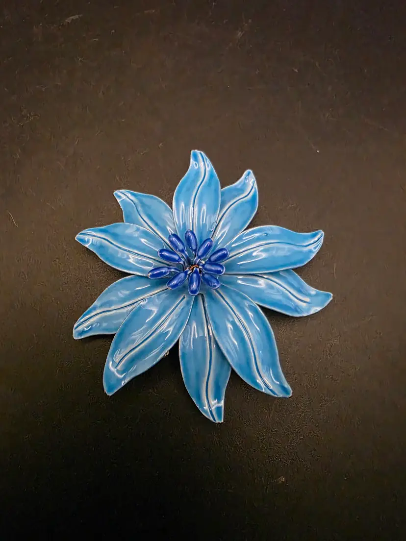 Enamel Flower Brooch