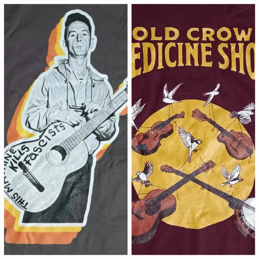 Woody Guthrie / Old Crow Medicine Show new 3 t-shirt lot hippie rock