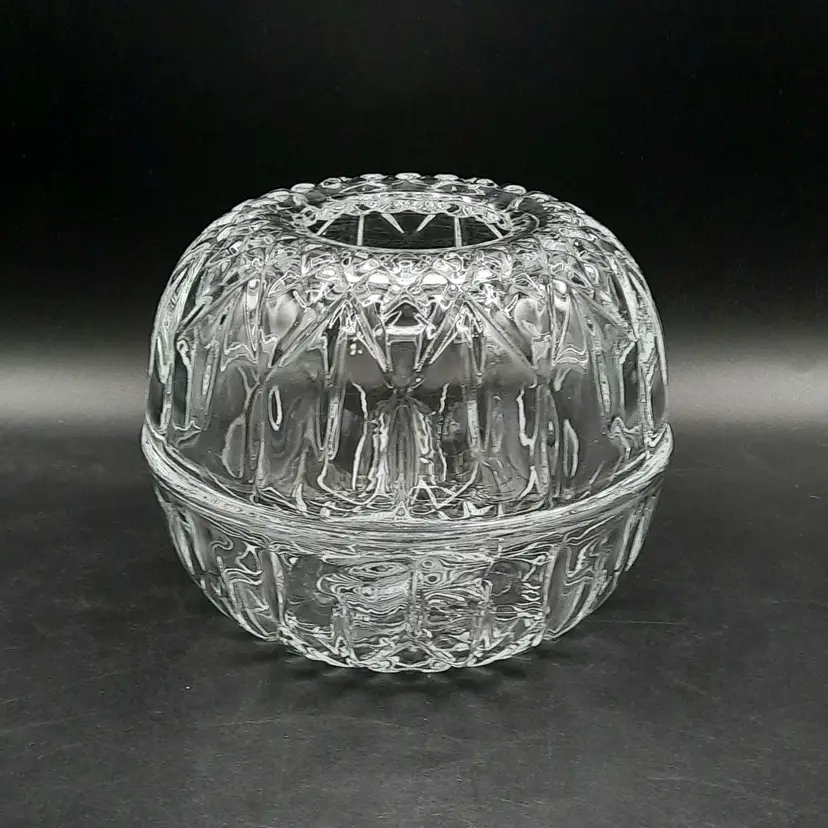 Homco Fairy Lamp Light Clear Glass Diamond Pattern 2 Piece
