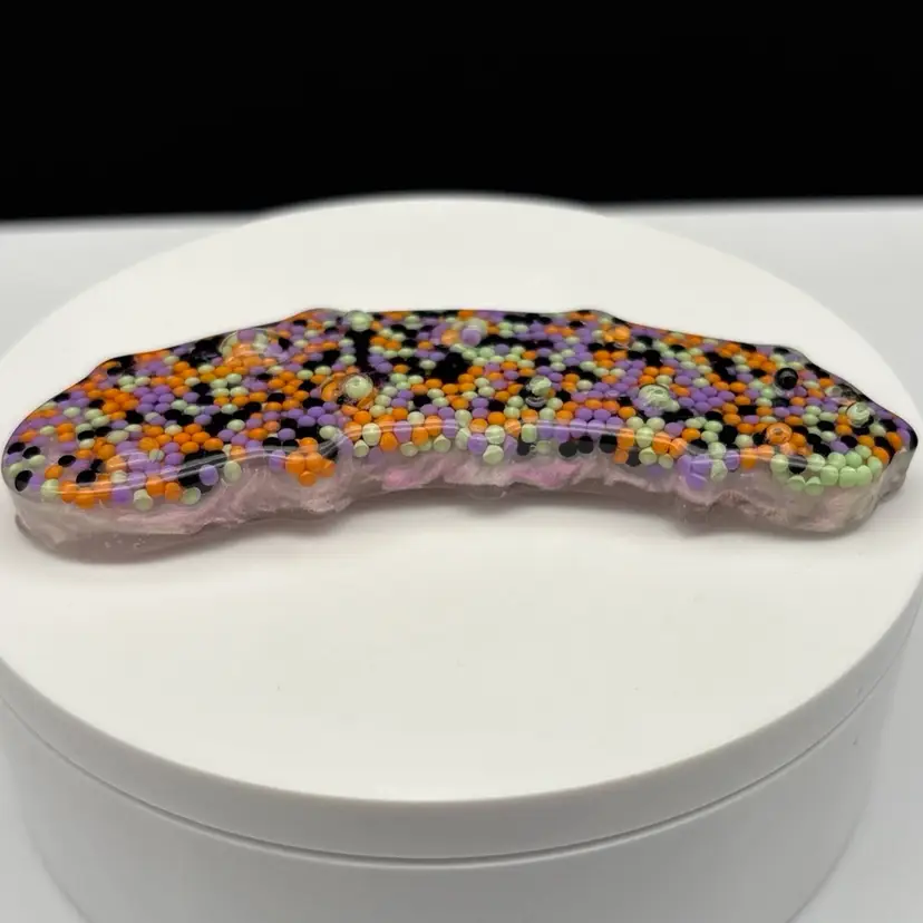 Pickle Fidget Worry Stone with Halloween Sprinkles - Made by Me
