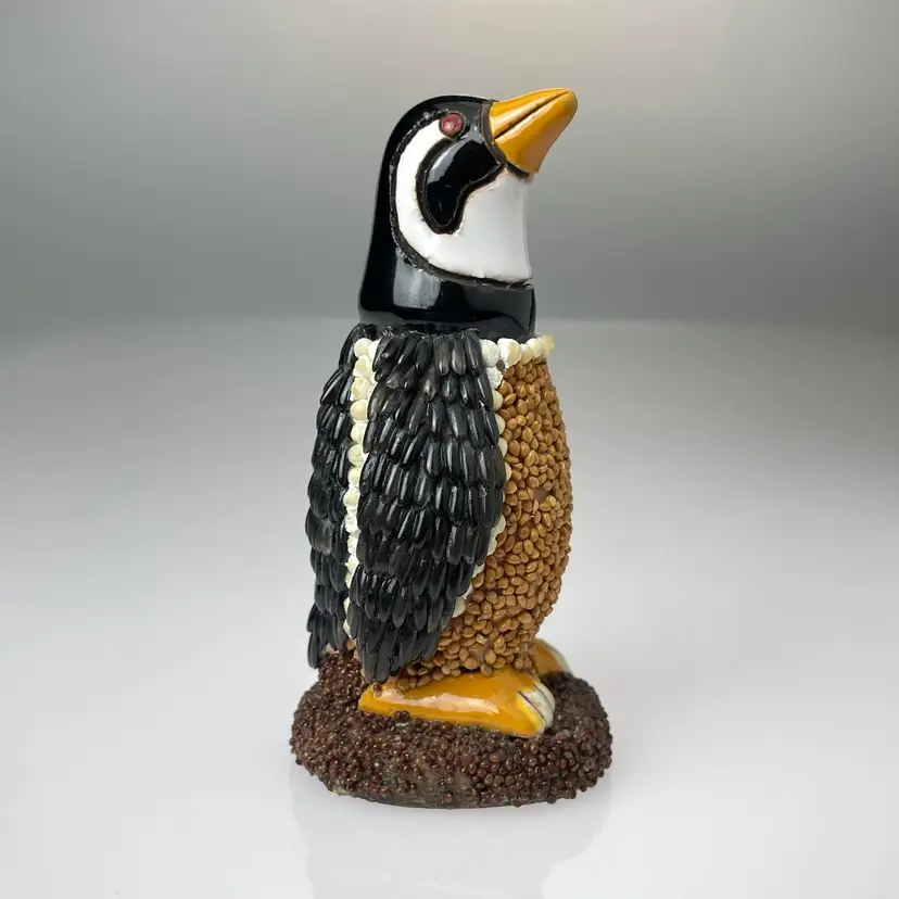 SS 🪩✨| Penguin Seed Folk Art Pottery Figurine Vintage Uruguay 3.75"