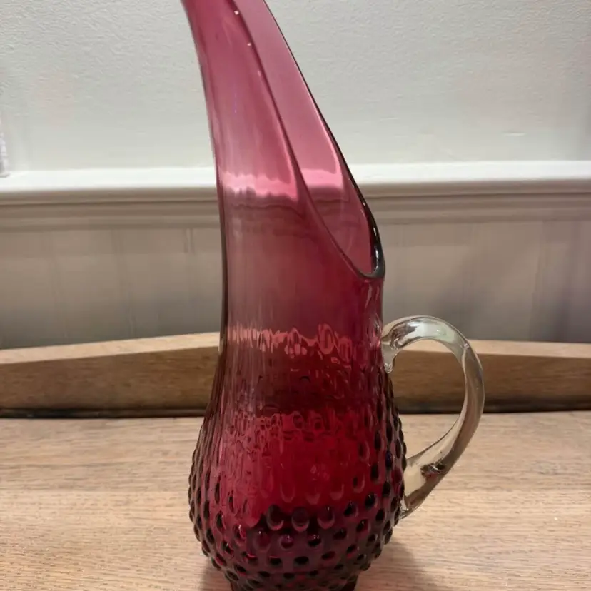 Kanawha Glass Cranberry Hobnail Swung