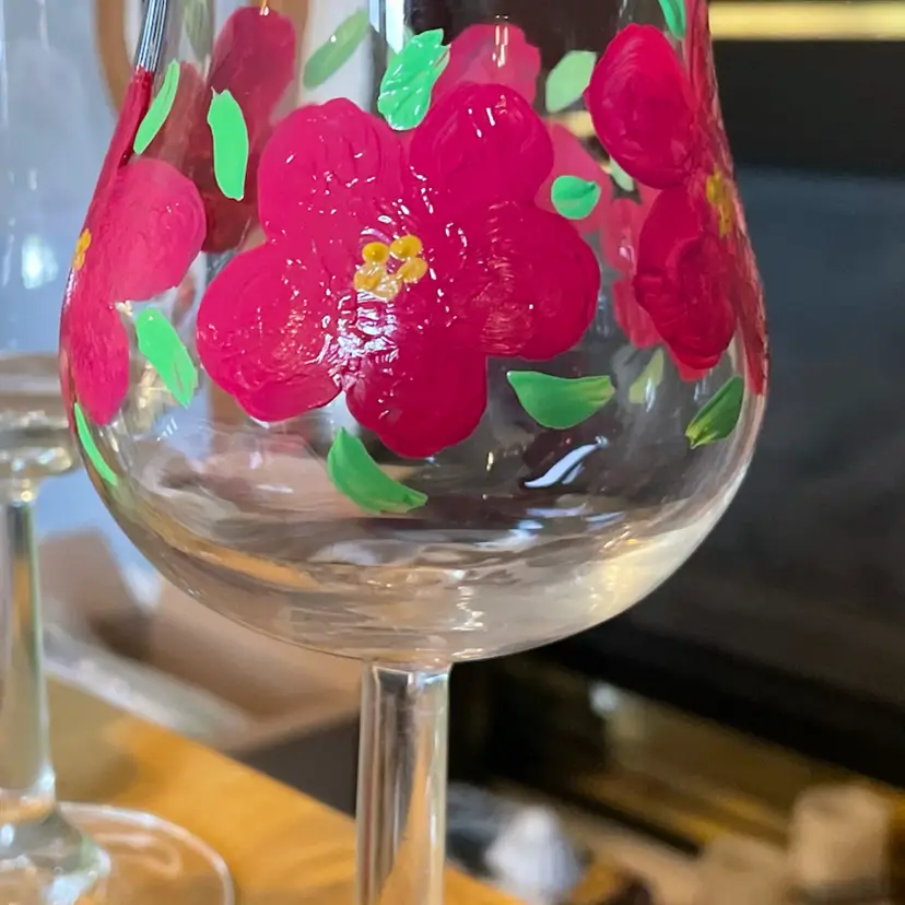 Hand Painted Hurricane Glass