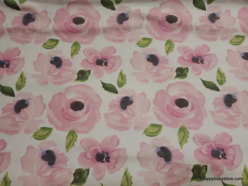 Hazel Watercolor Floral Flannel Fabric Remnant - 100% Cotton - Choose Size - Soft Craft & Quilting Fabric