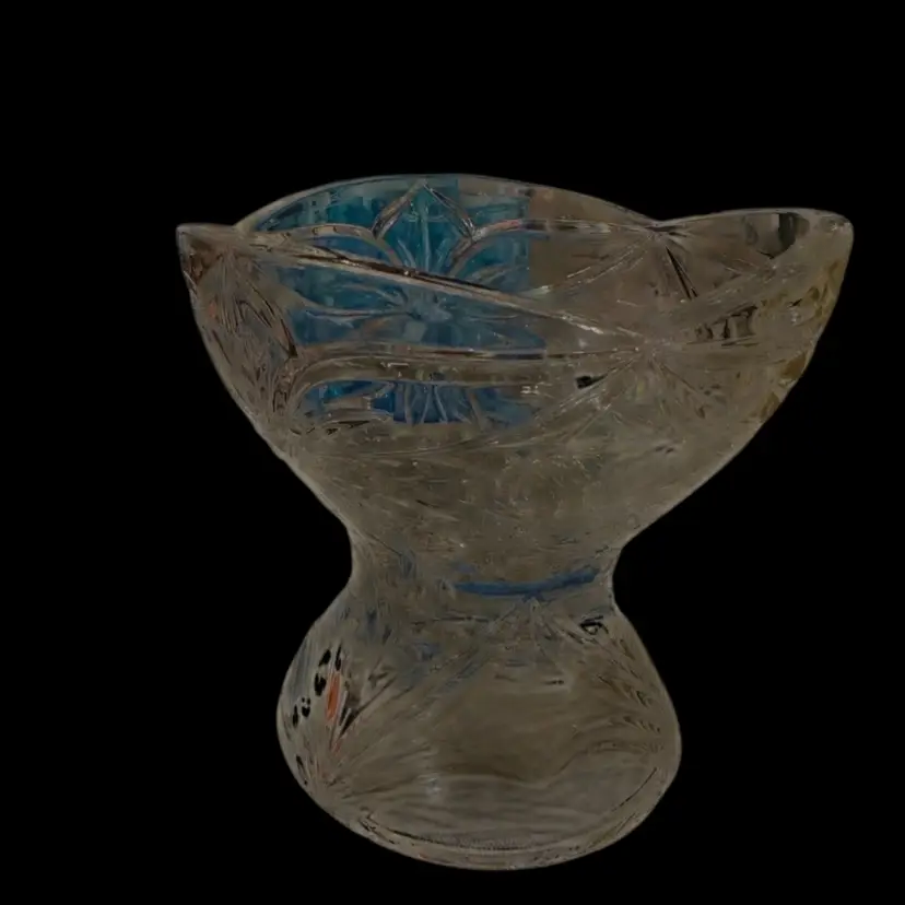 Vintage cut crystal compote centerpiece bowl
