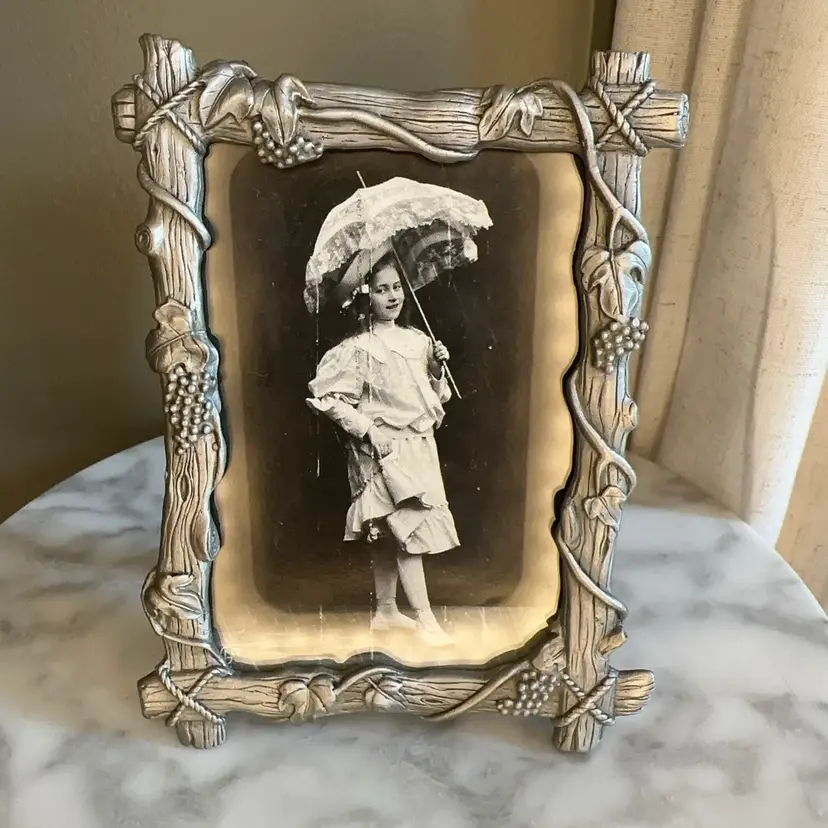 🔔 Vintage 1989 Semo Art Nouveau Style Pewter Photo Frame