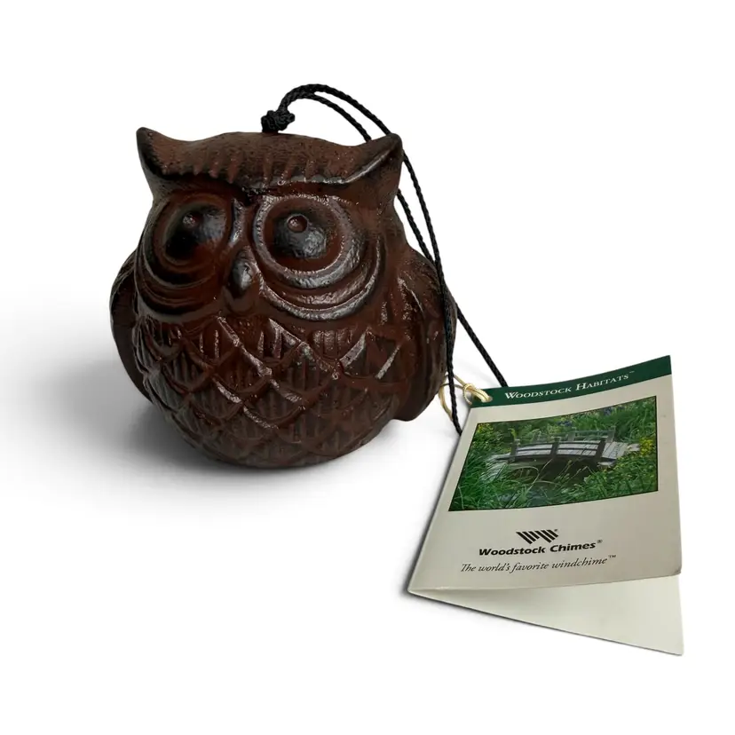 Vintage Woodstock Habitats Ceramic Owl Wind Bell Wind Chime NEW WITH TAGS