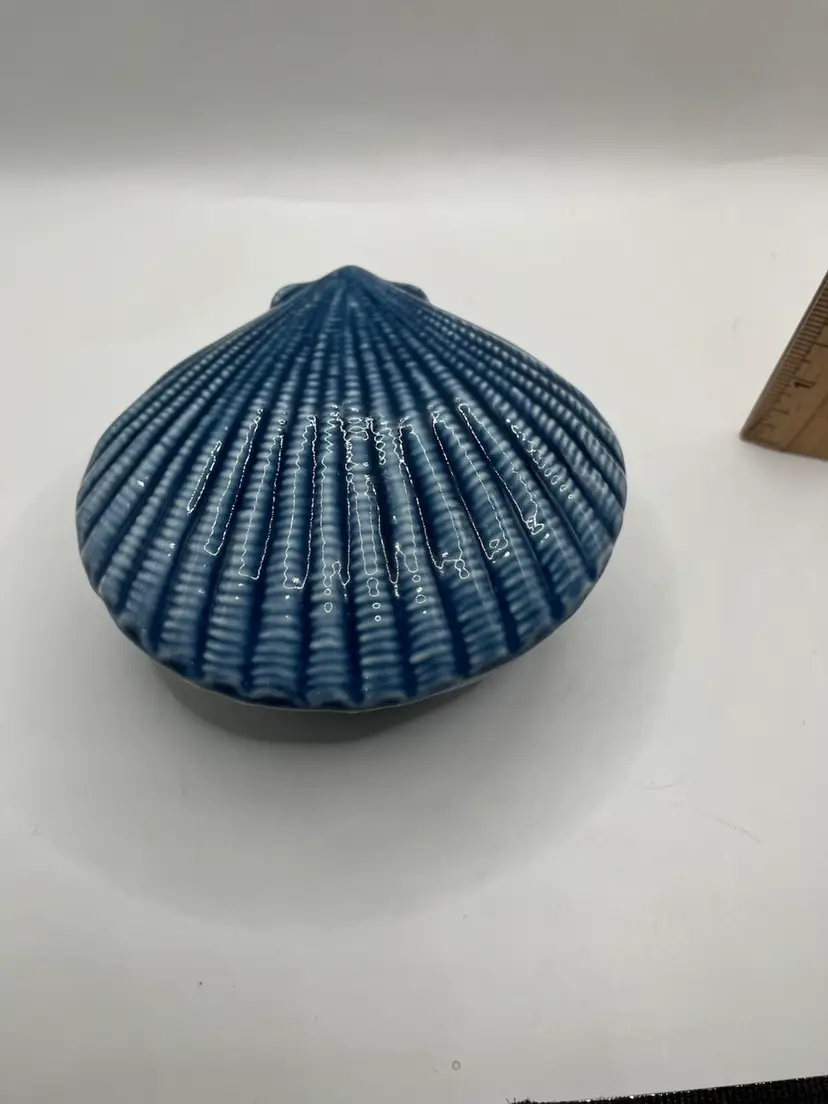 Cute Blue Ceramic Shell Trinket Dish