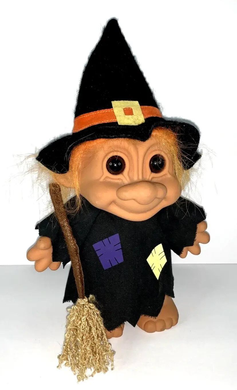 Vintage Russ Berrie Halloween Troll Witch Doll #18502