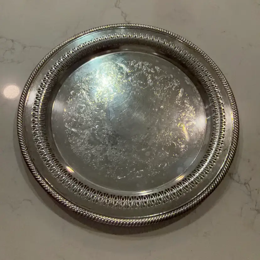 🪹Reticulated Silver Plate Tray
