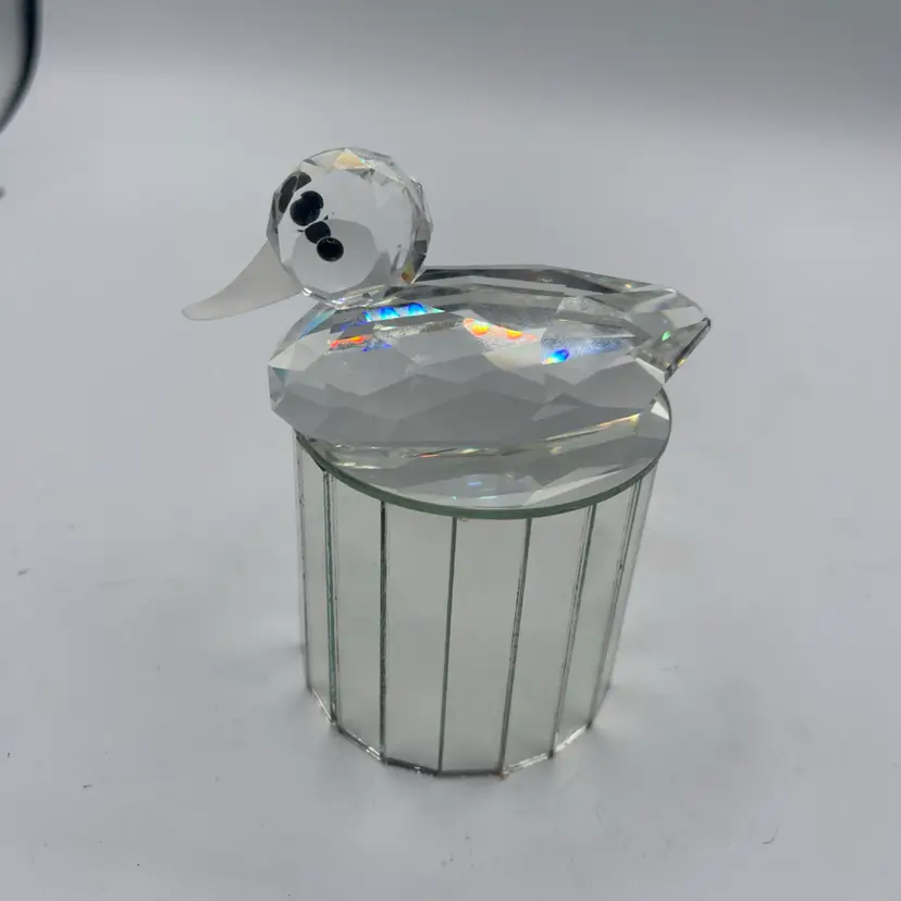 Swarovski Crystal Mallard Duck, Frosted Beak, 7647 NR 80, 3.5”