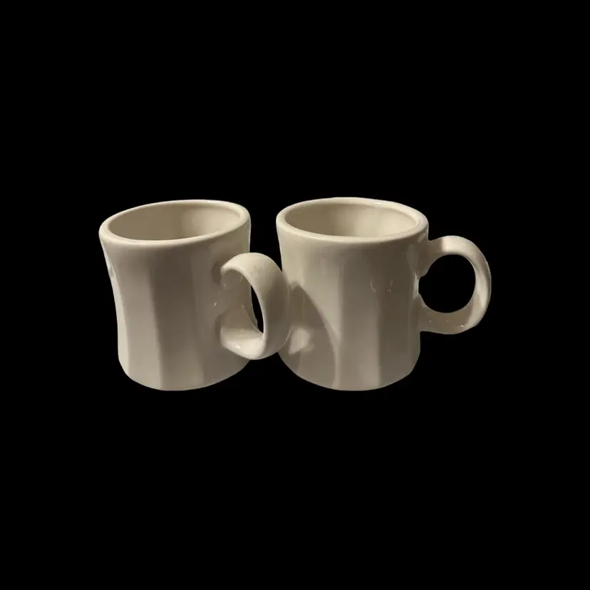 Vintage style fluted restaurant ware diner mugs
