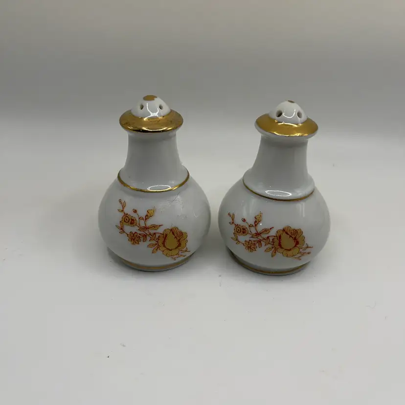 Vintage Porcelain Salt And Pepper Shakers In Excellent Condition