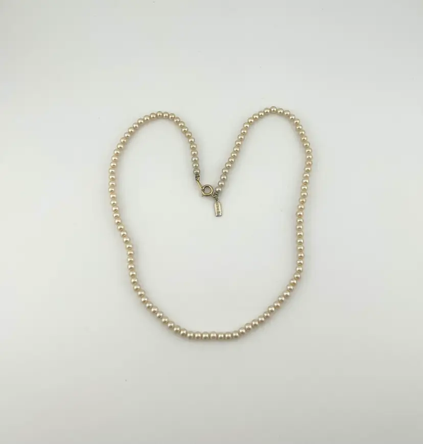 Vintage Gold Tone Marvella Faux Pearl Necklace 18”