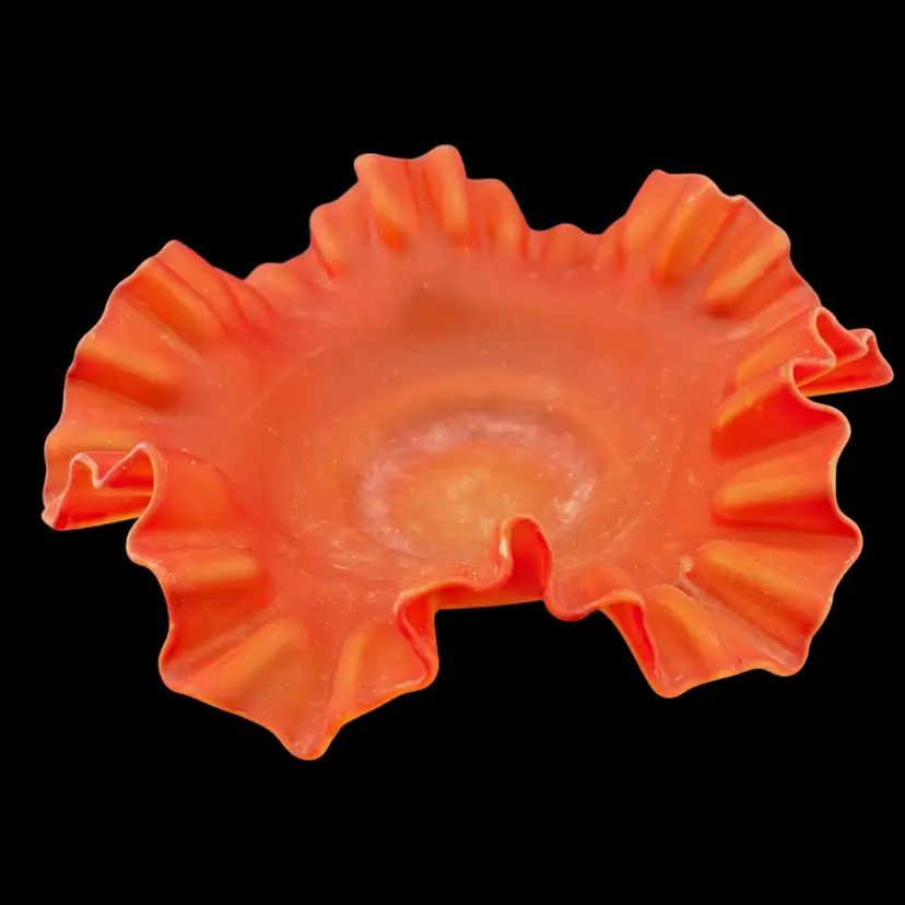 Orange/Red Tone Antique Bridal Bowl 6.5” Wide x 2.25” Tall