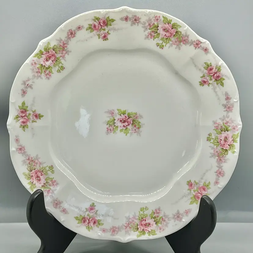 Antique Elite Haviland Limoges France Roses Swag Garland Scalloped Dinner Plate