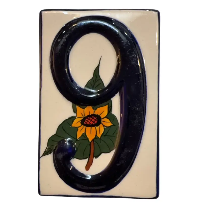 Mexican Tile #9 Flower 5.5” X 3.5”