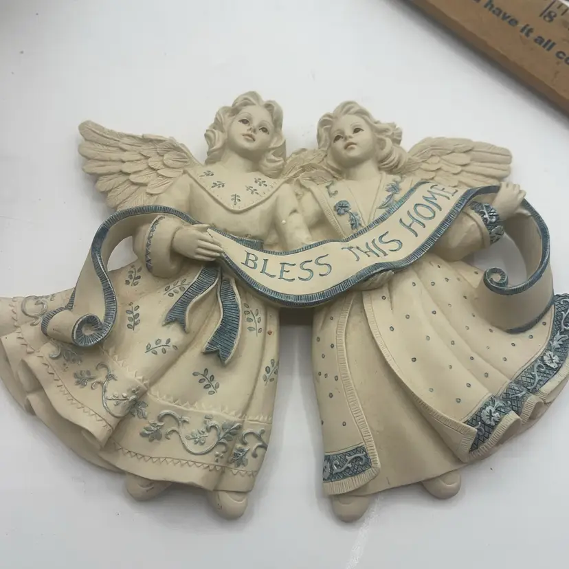 Sarah’s Angels 30418 Savannah & Michela “Bless This Home” Wall Plaque 7.5”