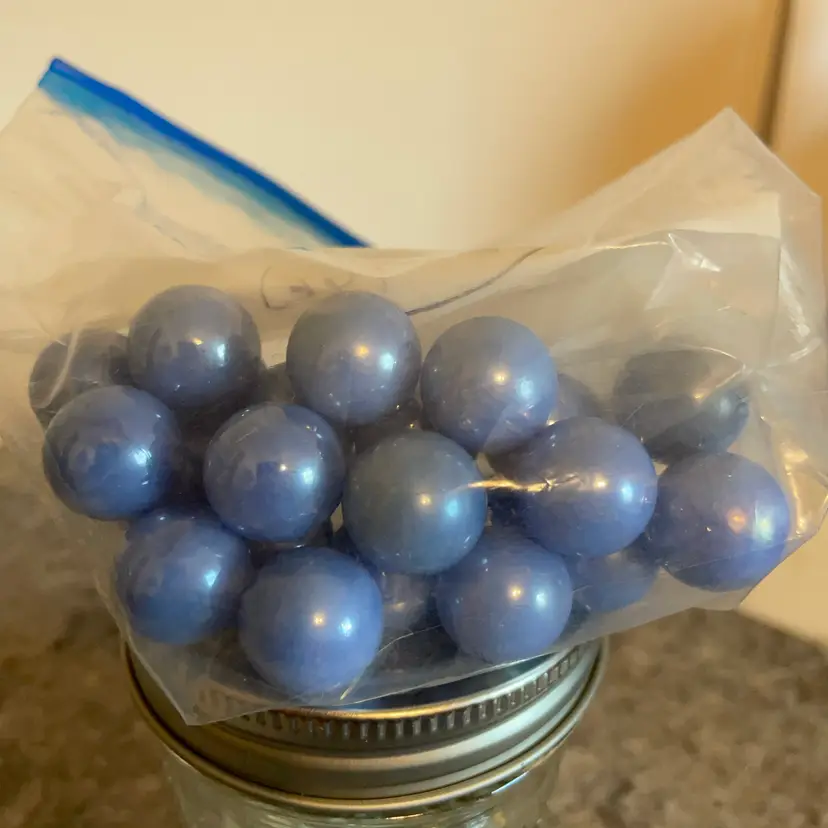 24 Blue Glass Decorative Marbles