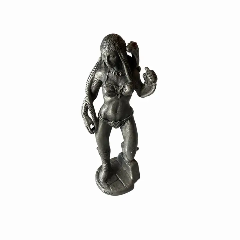 Gallo Pewter Female Amazon Egyptian Warrior Dragon Snake Figurine LOTR GOT RPG