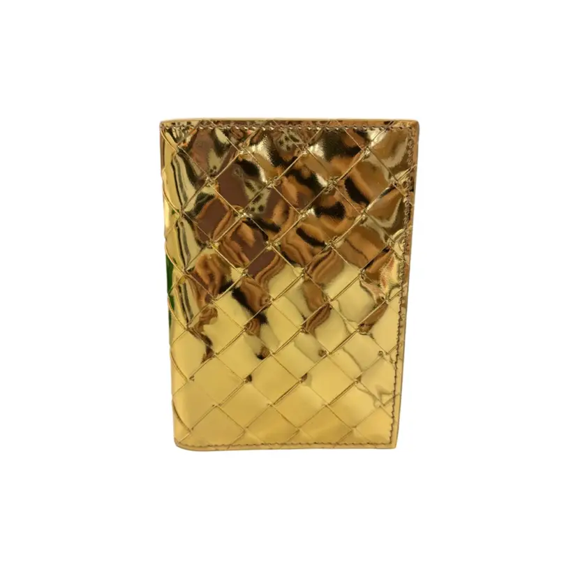 Bottega Veneta Gold Passport Case