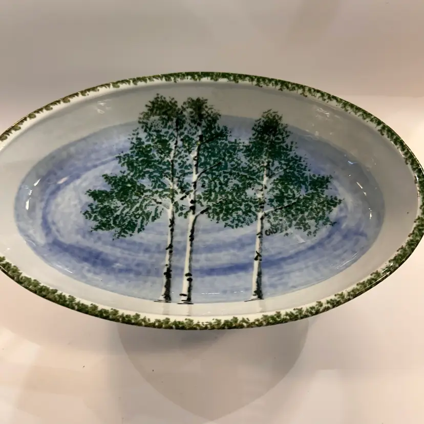 Signed Birch Tree Studio Pottery Bowl