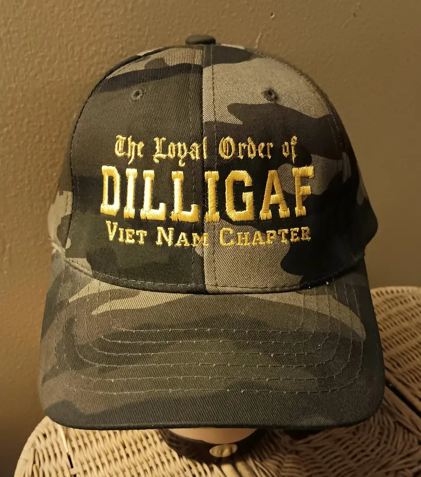 vintage camo Dilligaf Baseball Cap Order of Vietnam Chapter military Army USMC