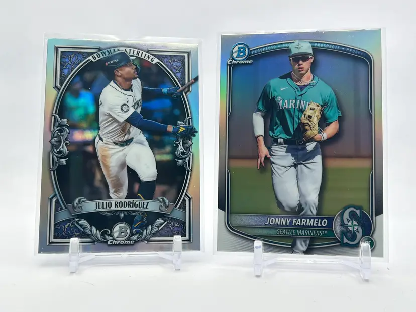 BC45 - Seattle Mariners Bowman 2-card lot - J-Rod Sterling, Farmelo